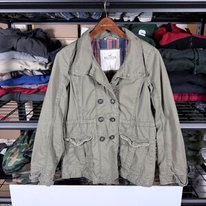 HOLLISTER Women's Olive Green Double Breasted Utility Jacket Size Medium